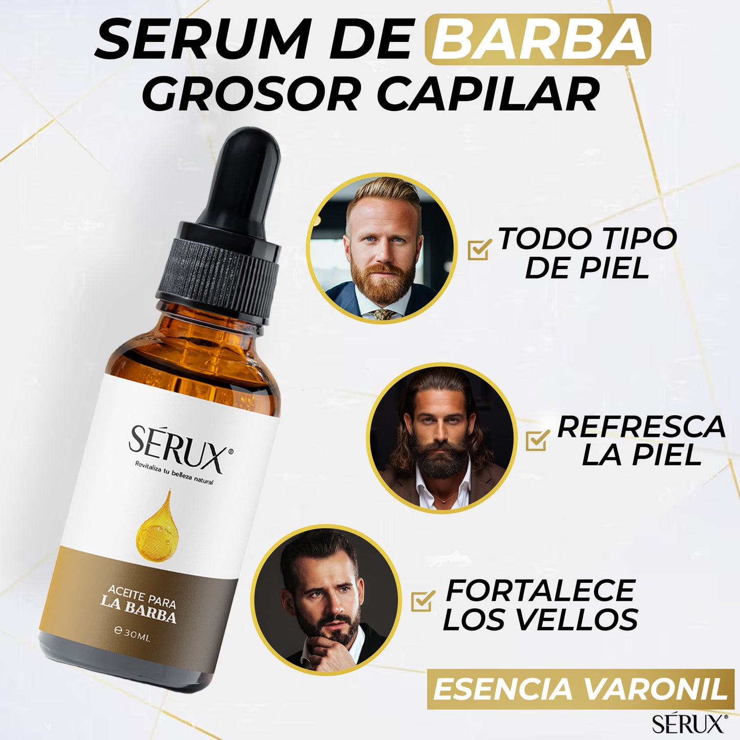 SERUX 30ml - Aceite para nutrir tu barba