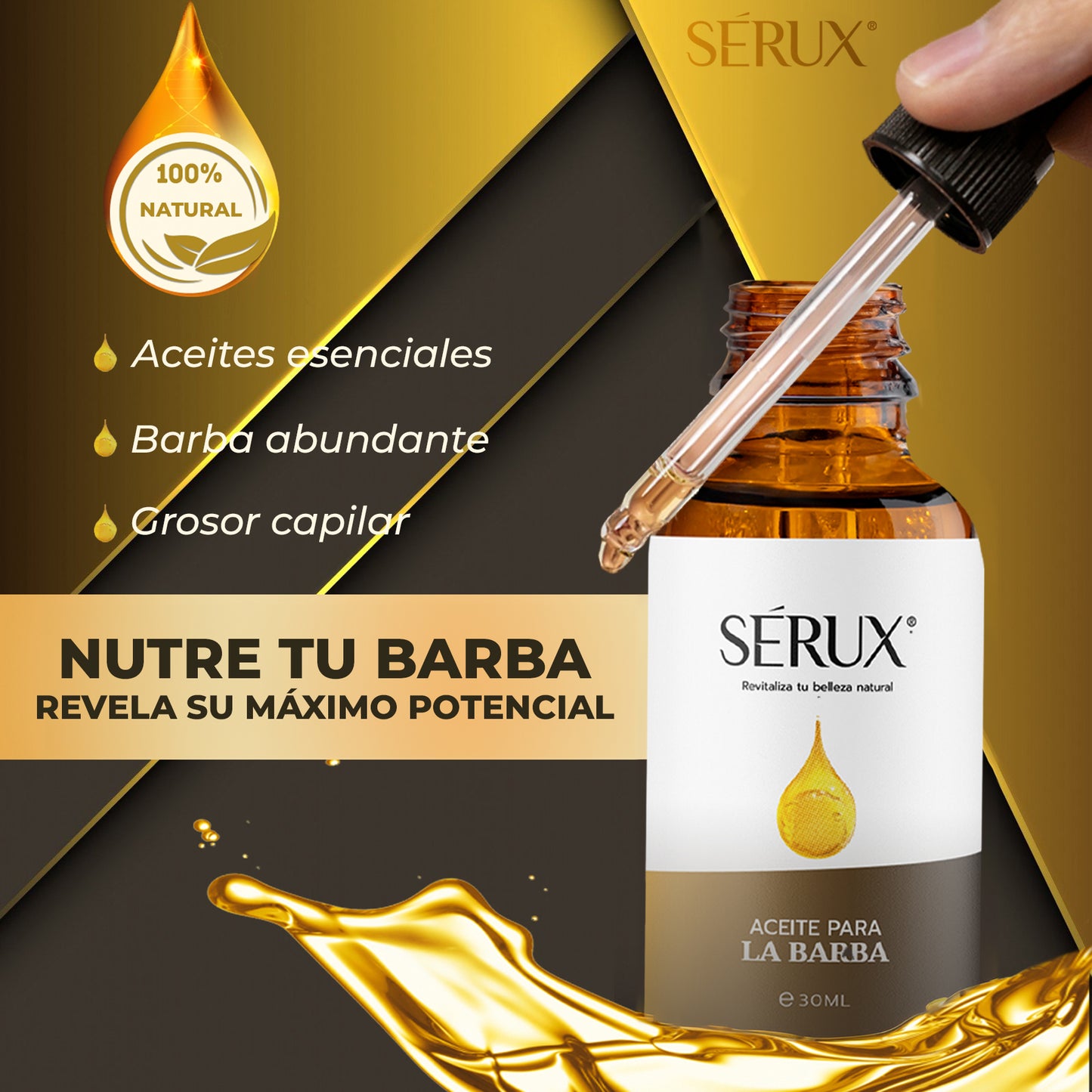 SERUX 30ml - Aceite para nutrir tu barba